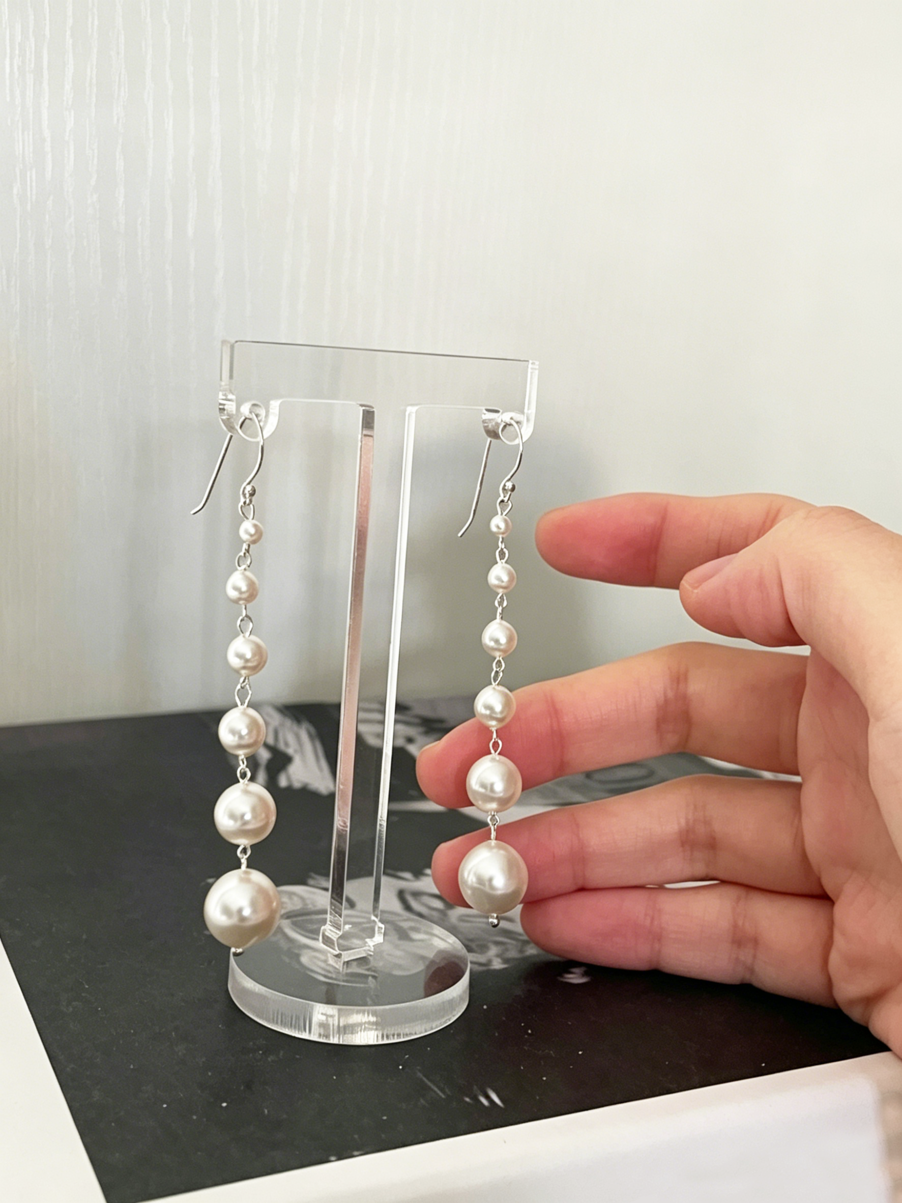 Retro Grace Multi Strand Linked Bead Drop Earrings