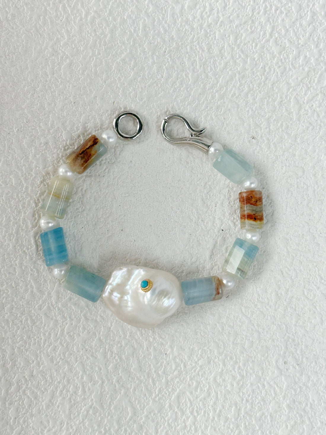 Bold Unique Blue Turquoise Baroque Pearl Necklace Set