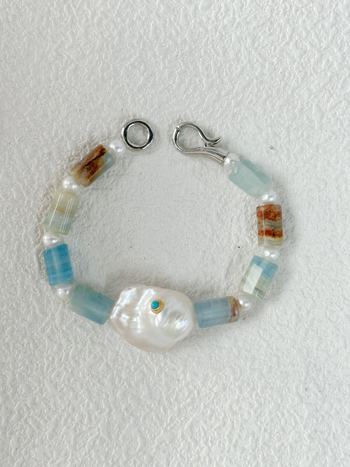 Bold Unique Blue Turquoise Baroque Pearl Necklace Set