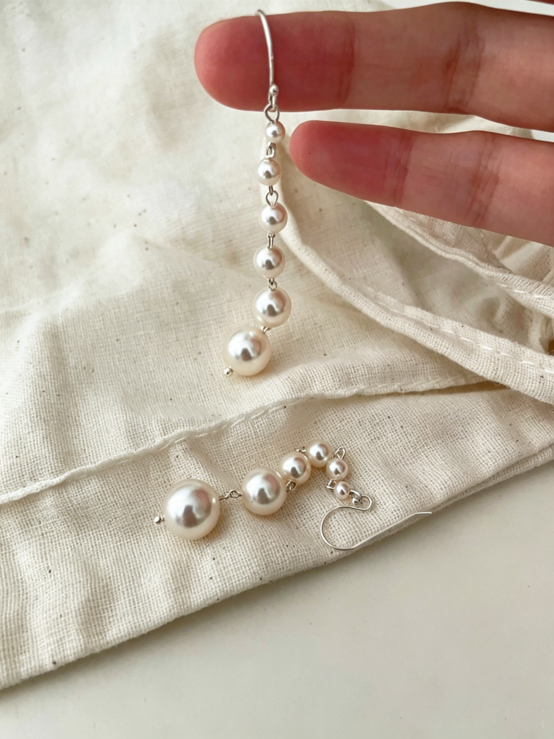 Retro Grace Multi Strand Linked Bead Drop Earrings
