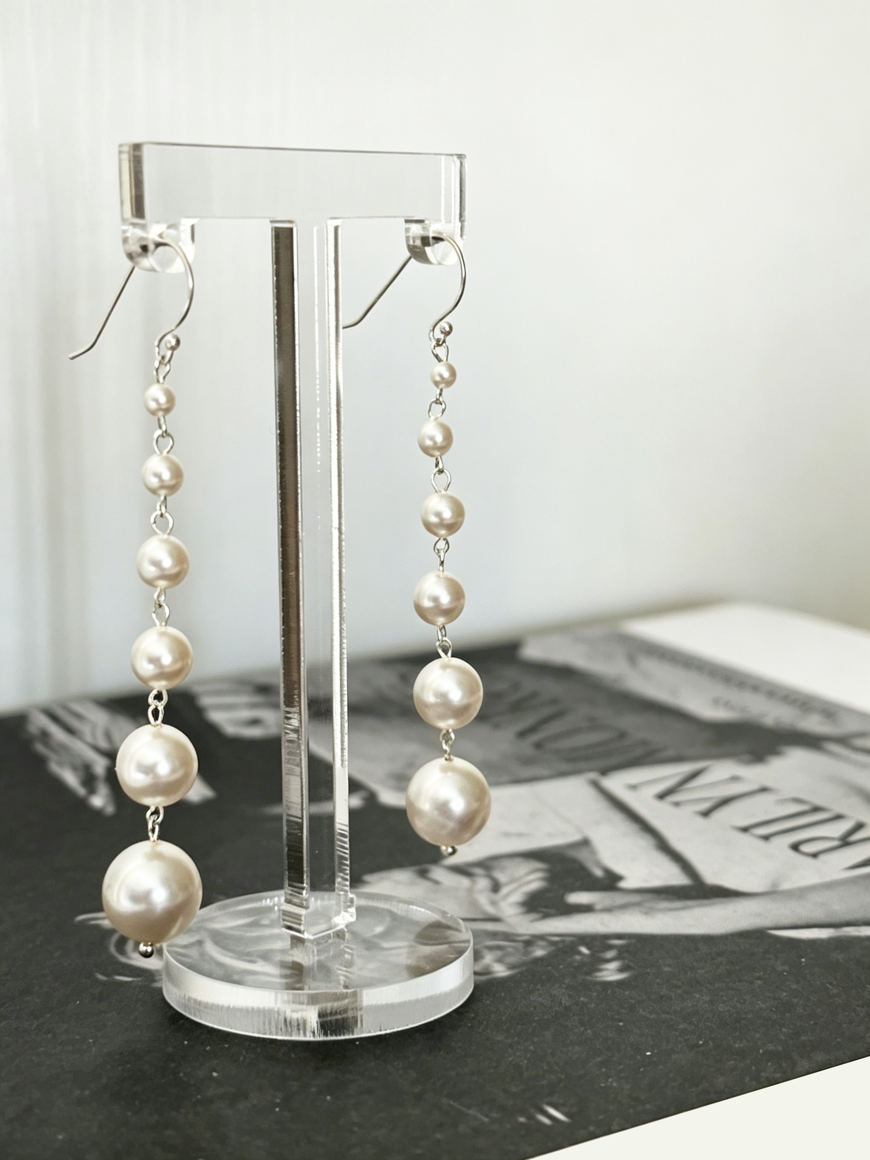 Retro Grace Multi Strand Linked Bead Drop Earrings